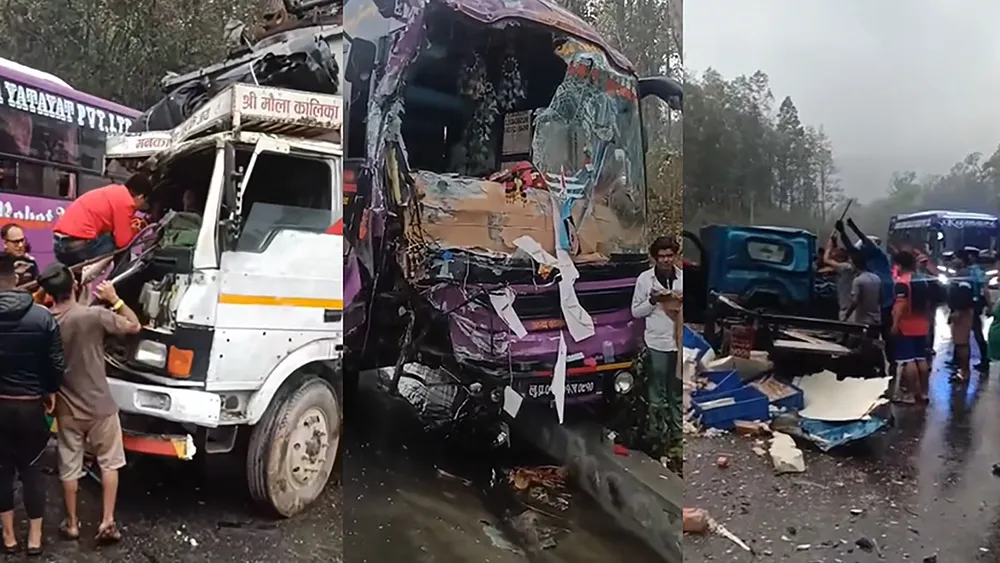 गैंडाकोटमा तीन सवारीसाधन एकापसमा ठोक्किए, १२ जना घाइते