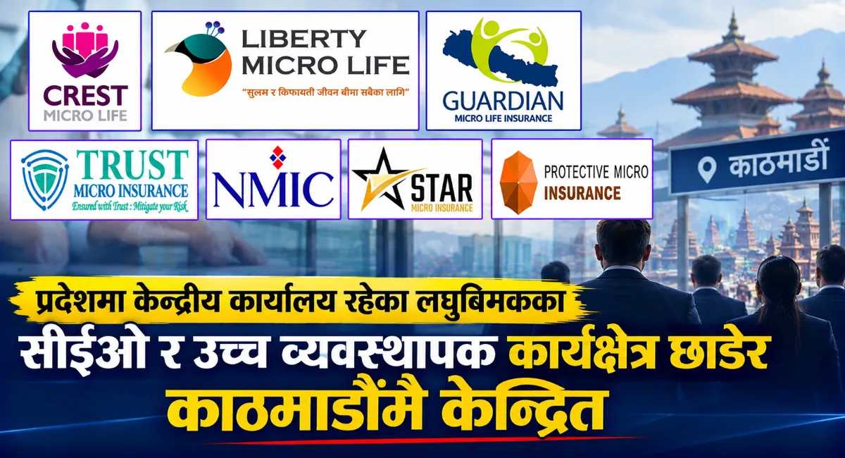 प्रदेशमा केन्द्रीय कार्यालय रहेका लघुबिमकका सीईओ र उच्च व्यवस्थापक कार्यक्षेत्र छाडेर काठमाडौंमै केन्द्रित