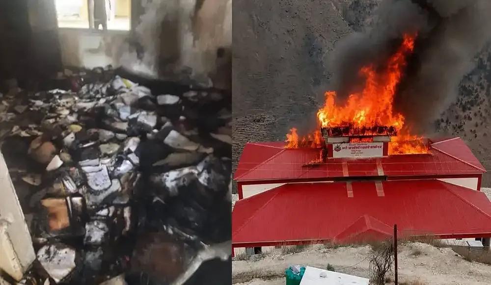 हुम्लाको ताँजाकोट गाउँपालिकाको भवनमा आगलागी