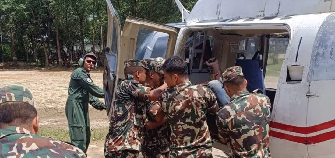 रसुवा बाढीः नेपाली सेनाद्वारा १२३ जनाको सकुशल उद्धार